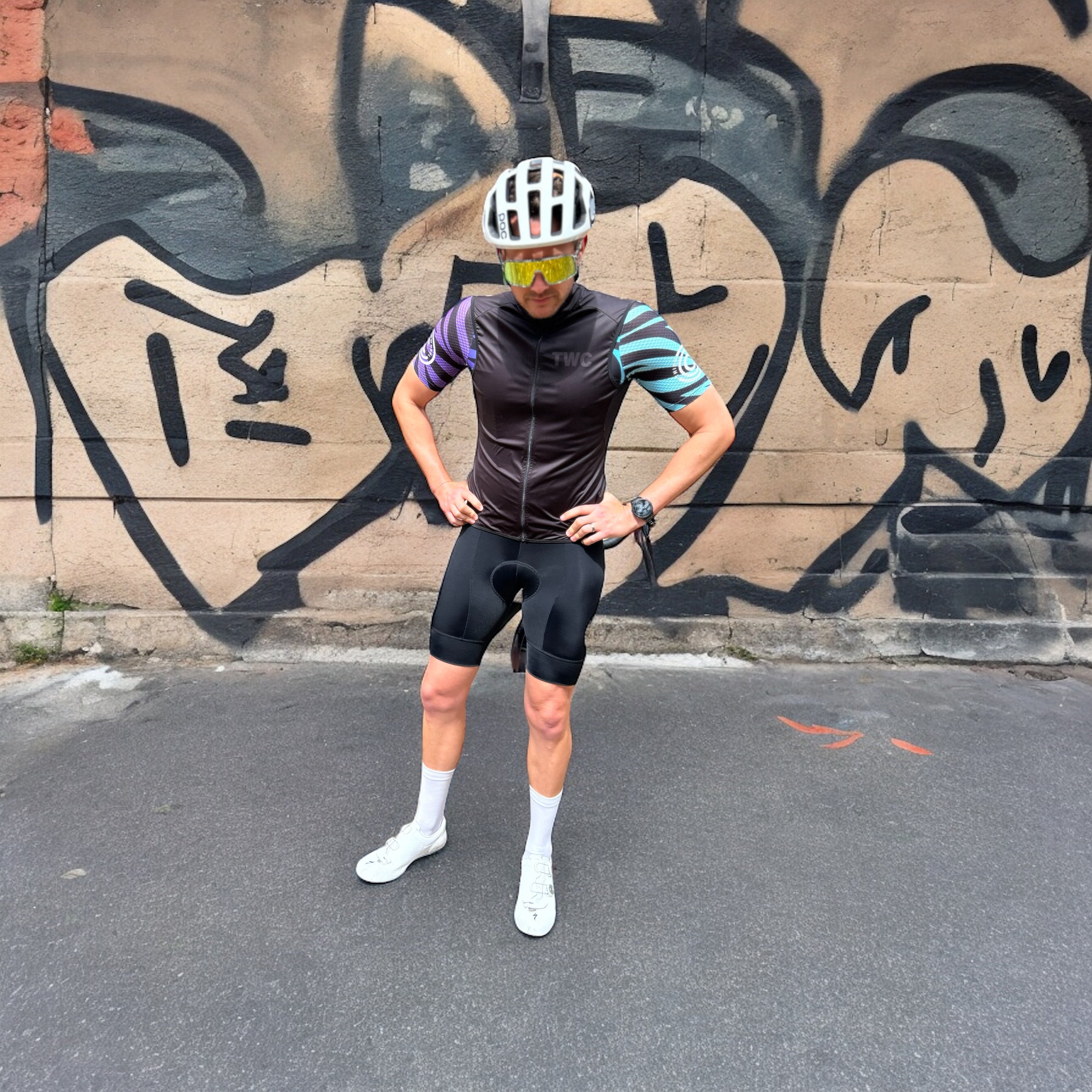 TWC Black Cycling Bib Shorts