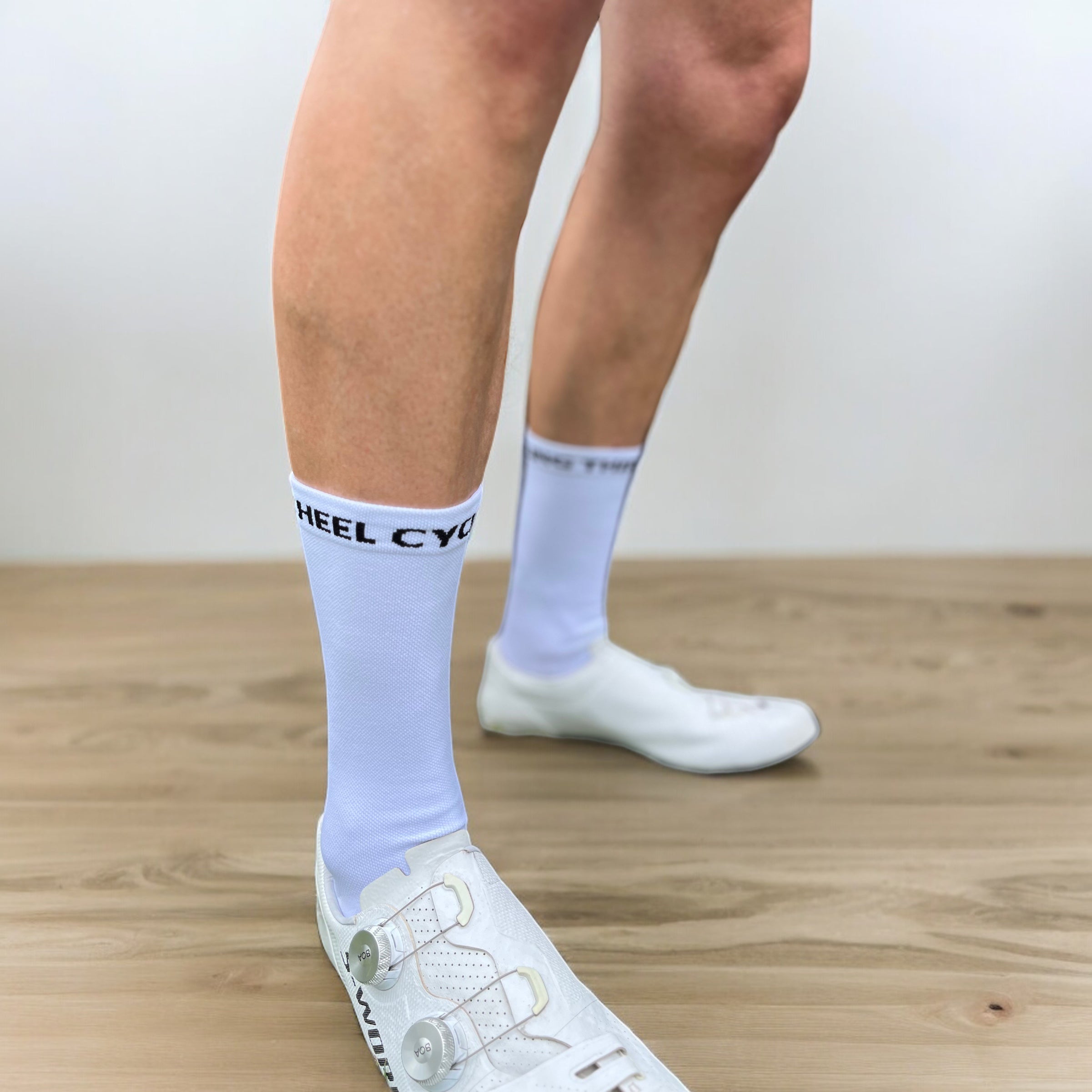 TWC Disco White Cycling Socks - 16cms