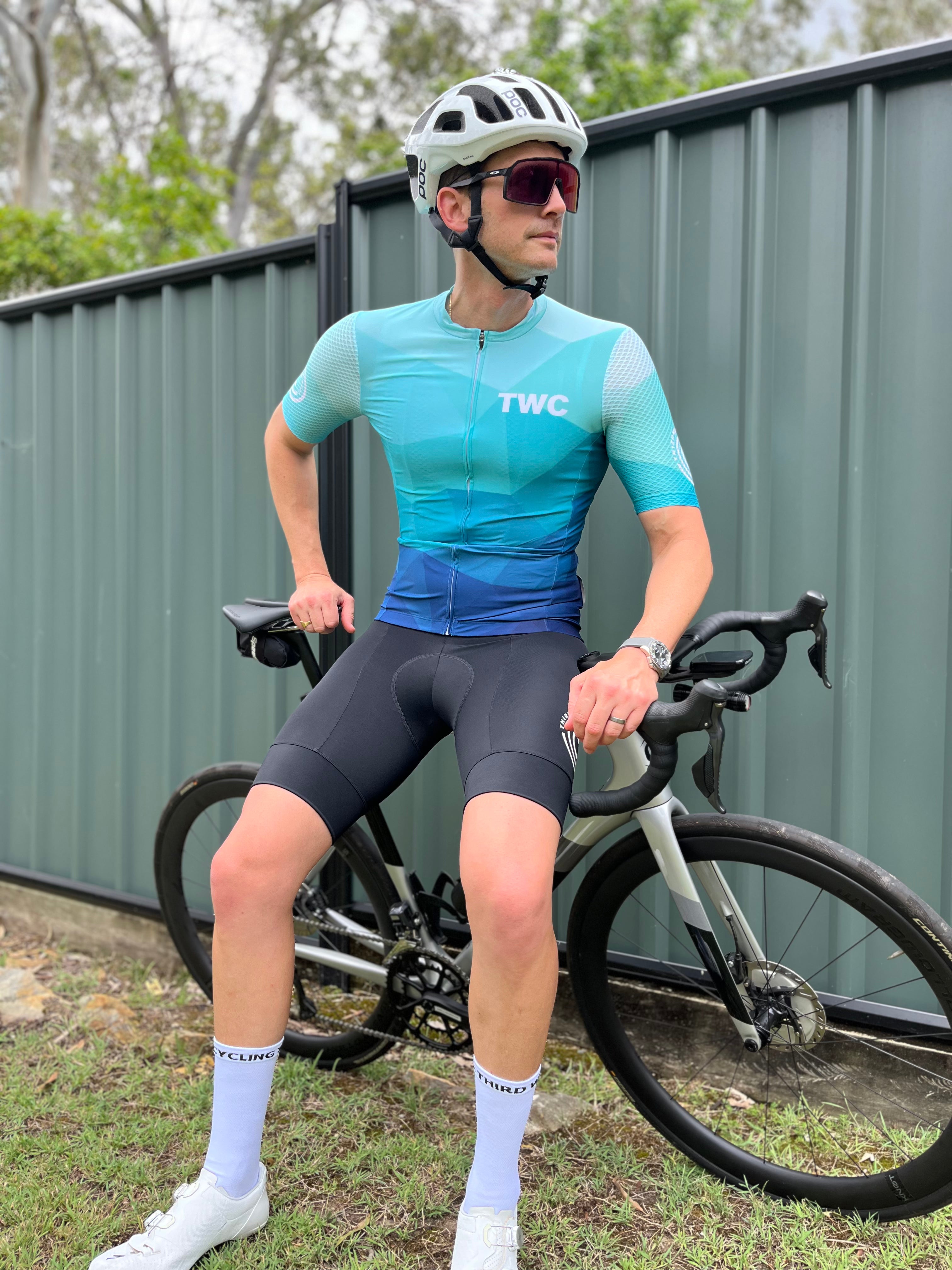 Teal Diamonds Premium Cycling Jersey