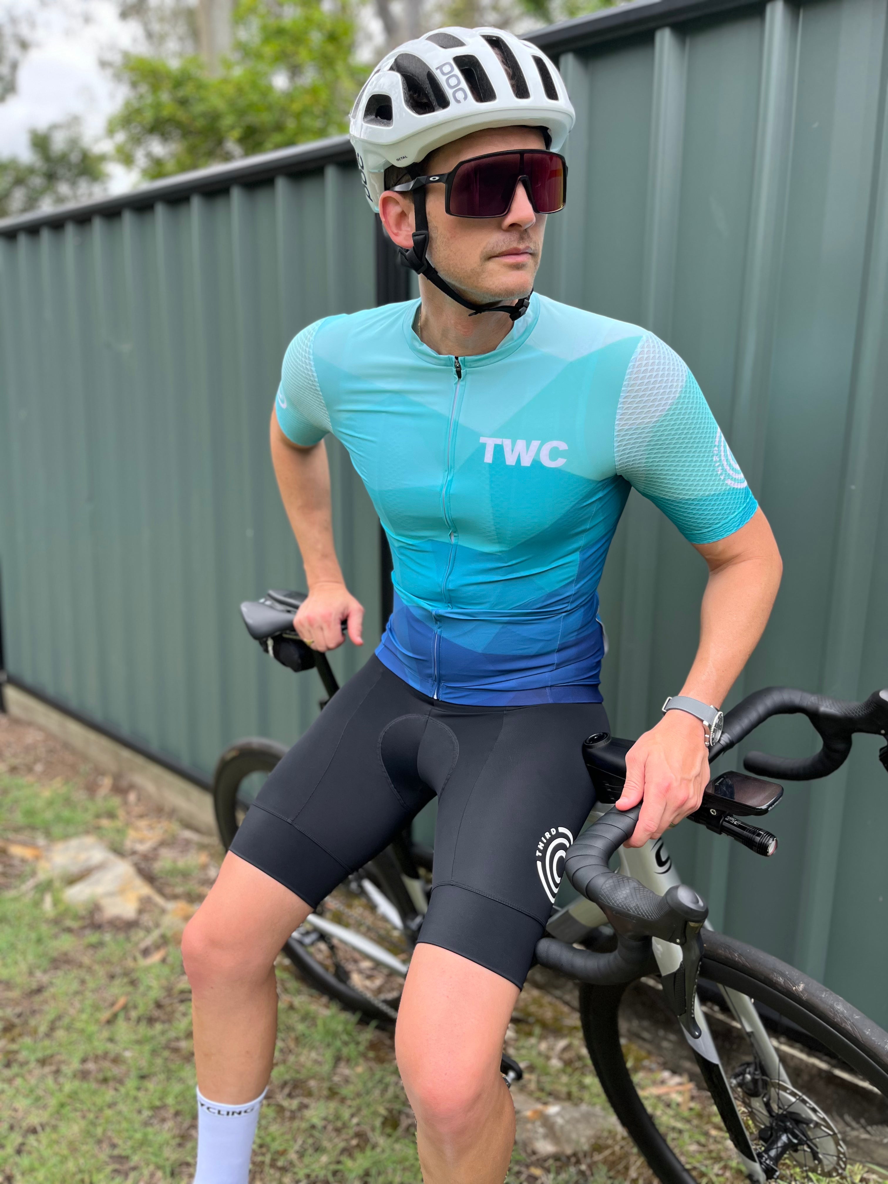 Teal Diamonds Premium Cycling Jersey