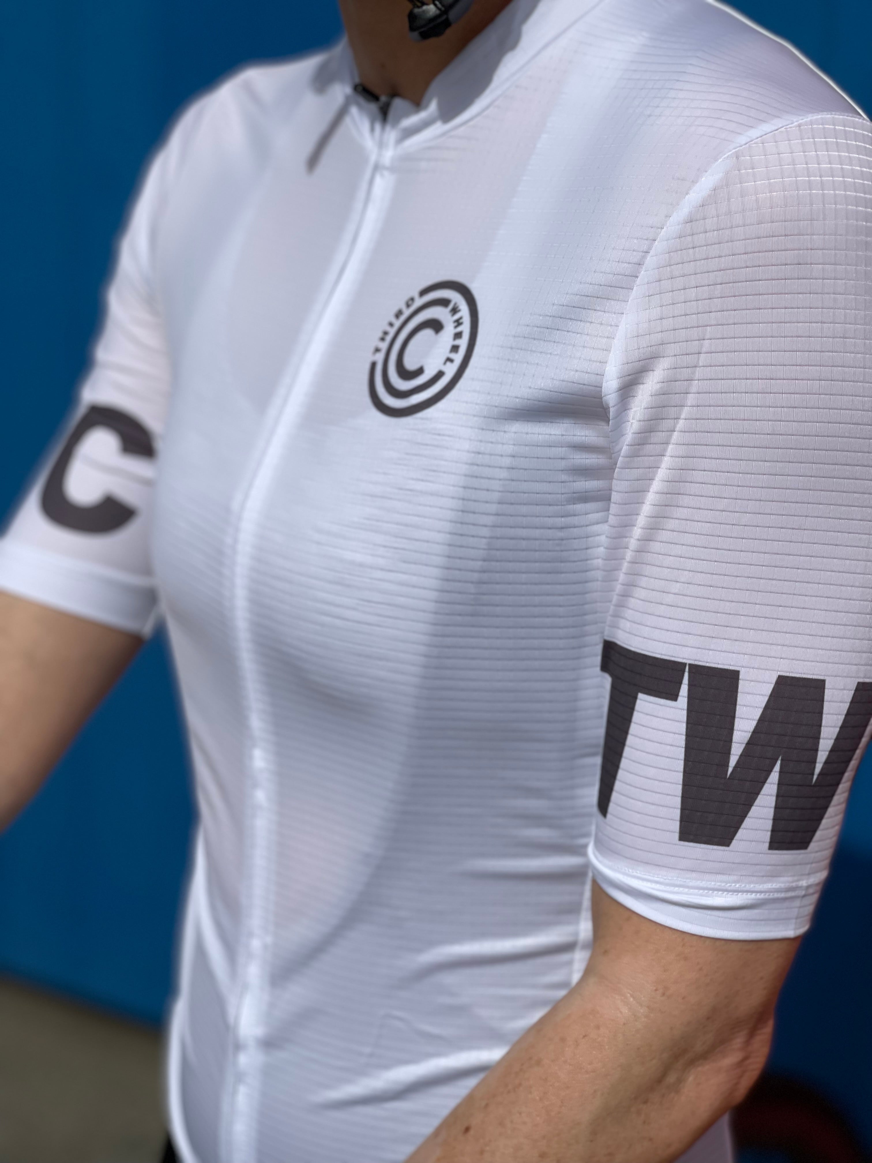TWC White Cycling Jersey (1xXS & 1xXXS)