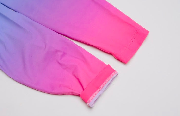 Blue and Pink Fade Long Sleeve Cycling Jersey